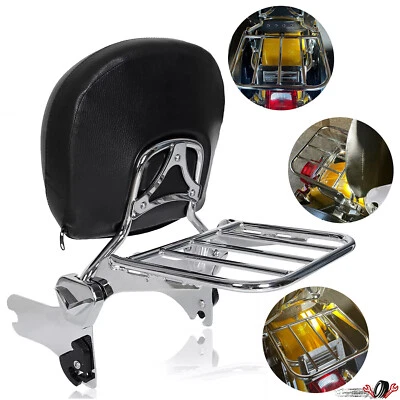 Backrest Sissy Bar Luggage Rack For Harley Touring Electra Glide Road King 97-08 - Image 1 of 4