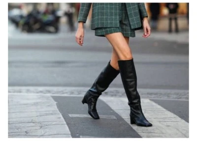 Botas altas de cuña ocultas Maison Martin Margiela MM6, negras mate, talla 35,5 EU Foto 1 de 4