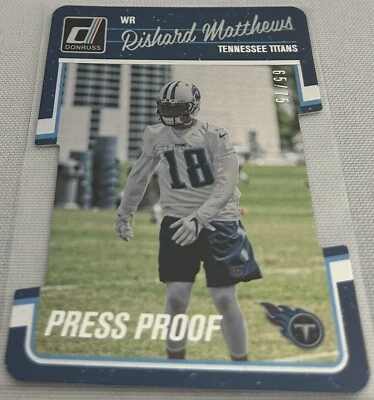2016 Donruss Football Rishard Matthews Tennessee Titans Silver Die-Cut #d 65/75 - Image 1 of 3
