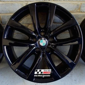BMW 5 6 SERIES 1X 19" GENUINE STYLE 331 GLOSS BLACK 9J REAR ALLOY WHEEL S467BGR - Picture 1 of 1