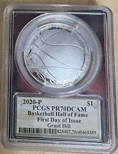 2020-P $1 Basketball Hall Of Fame - Grant Hill - Signed - PR70DCAM - Picture 1 of 2