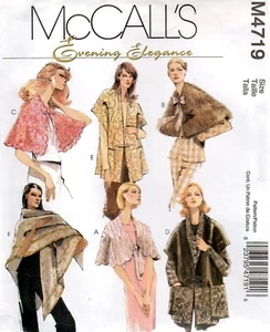 Evening Elegance Capelets 2004 envolturas chal patrón elección XS-XL McCalls 4719 fuera de stock - Imagen 1 de 3