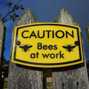 Imkerei Warnschild Vorsicht Bienen bei der Arbeit, Bienenstockschutzausrüstung, Geschenk für - Bild 1 von 9