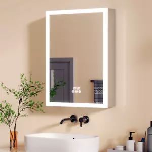 Spiegelschrank Bad Mit Voll Led Beleuchtung Badezimmer Badspiegel 2 Spiegel Uhr - Bild 1 von 12
