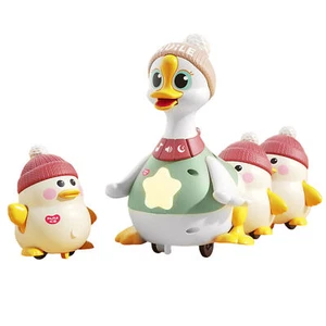 1Set Tummy Time Duck Family Tummy Time Duck Toy Walking Duck With Baby Ducks - Picture 1 of 12