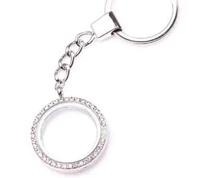 30mm Silver  Floating Living Memory Locket Keychain For Floating Charms - Picture 1 of 1