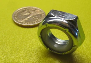 Zinc Plate Steel, Grade 2 Nylon Insert Lock Hex Nut RH, 5/8-11 x 25/64 H 50 Pc - Picture 1 of 11