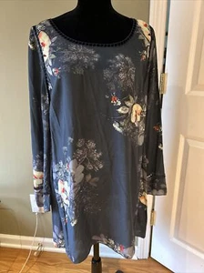 NEW Johnny Was 4 Love & Liberty Estella Sweet Magnolia Tunic Top Silk Large - Picture 1 of 14