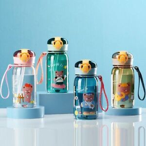 400ml Straw Cup One-click Lid Opening Children Cup Water Bottle  Kid Children
