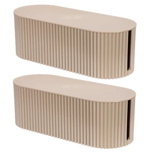 Cord Hider Organizer Decorative Strip Box, White, 2 Pcs, Large - Photo 1/6