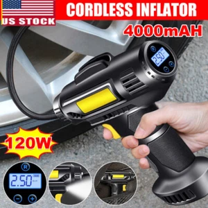 Car Air Compressor 120W Rechargeable Wireless Tire Inflator Portable Air Pump US - Picture 1 of 10