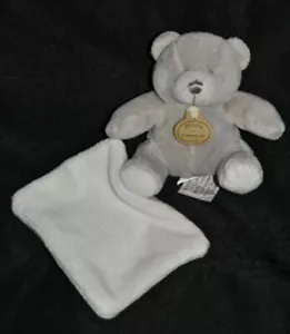 Peluche DOUDOU ET COMPAGNIE Doudou Ours Gris Mouchoir Blanc Double 10 Cm NEUF - Imagen 1 de 1