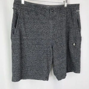 Volcom Sweat Shorts Mens L Charcoal Gray Pockets Cotton Blend Stretch 8” Inseam - Picture 1 of 8