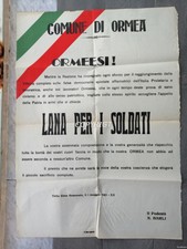  PERIODO FASCISTA DOCUMENTI IMPORTANTI-MANIFESTO COM.DI ORMEA-LANA PER I SOLDATI