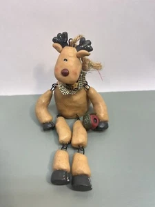 Ornamento natalizio Country Reindeeer 6 pollici arti sciolti / resina seduta #50 - Foto 1 di 5