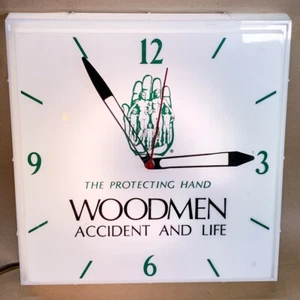 Essex NPI 16” x 16” Illuminated Clock Protecting Hand Woodmen Accident and Life - Picture 1 of 17