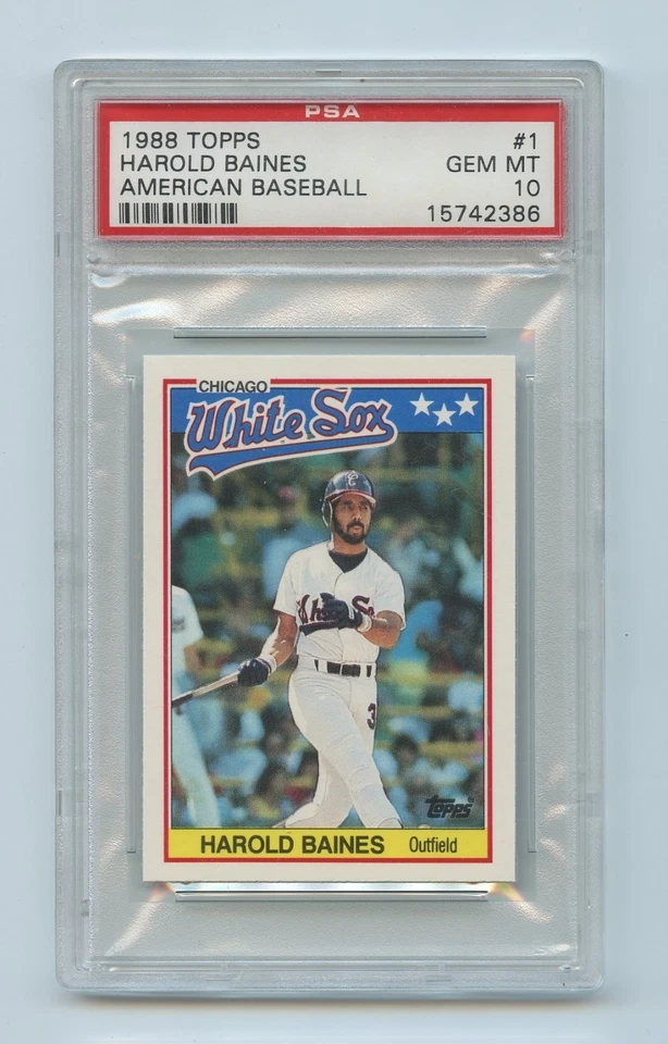 1988 Topps Mini  #1 Harold Baines  PSA 10  White Sox  HoF - Image 1 of 1