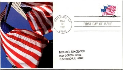 FDC 1991 SC #2531 Flag Cachet - Waterloo NY - Single - J18382 - Image 1 of 2