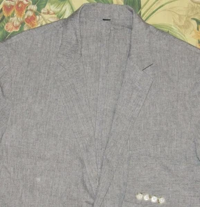 J CREW Ludlow Sharkskin Grey Unstructured Cotton Linen Blazer Jacket Slim 42R - Picture 1 of 5