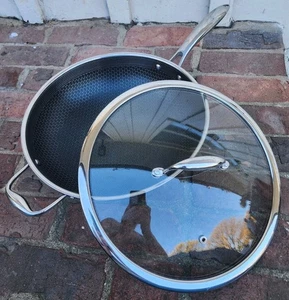 HexClad Hybrid 12” Wok Nonstick Frying Pan with Tempered Glass Lid, GREAT!! - Picture 1 of 9
