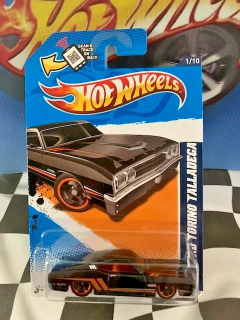 Hot Wheels 2012 Muscle Mania - Ford 1/10 111 '69 Ford Torino Talladega BLACK OH5 - Image 1 of 1
