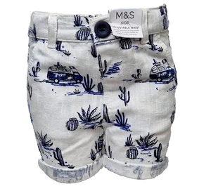 Marks & Spencer Kinder Jungen weiß Gummibund UPF 50+ 3-4 Jahre Strandshorts - Bild 1 von 2