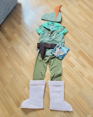 Peter Pan Costume Child Kids Fancy Dress Party Elf Ears World Book Day XS New - Image 1 of 4