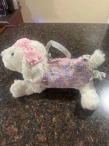 Niñas Perro Cachorro Monedero Pastel Lentejuelas Corpiño con Cremallera Trasera - Imagen 1 de 3