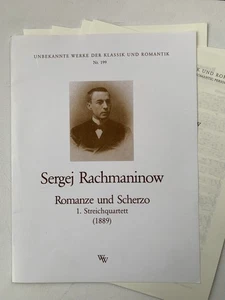 Noten . Rachmaninow. Romanze und Scherzo. 1. Streichquartett.  Stimmen. - Bild 1 von 1