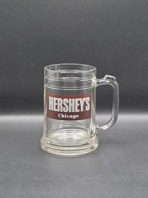Hershey's Chocolate Chicago 16 OZ taza de vidrio pesado jarra cerveza Stein Foto 1 de 4