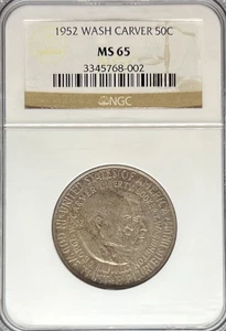 1952 50C Washington Carver MS65 NGC (#PA3345768002) - Picture 1 of 2