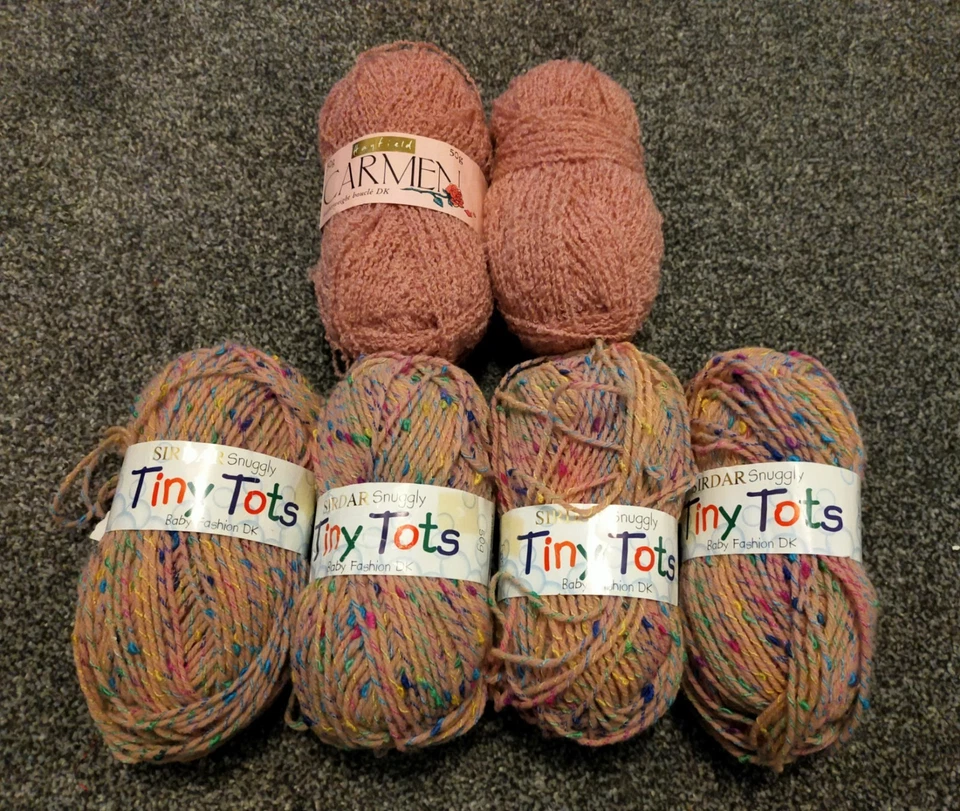 Sirdar snuggly tiny tots pink / multi knitting wool 4 x 50g plus 2 x 50g carmen - Image 1 of 1