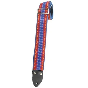 Henry Heller 2" Deluxe Vintage Series Jacquard Strap Red Blue - Picture 1 of 1