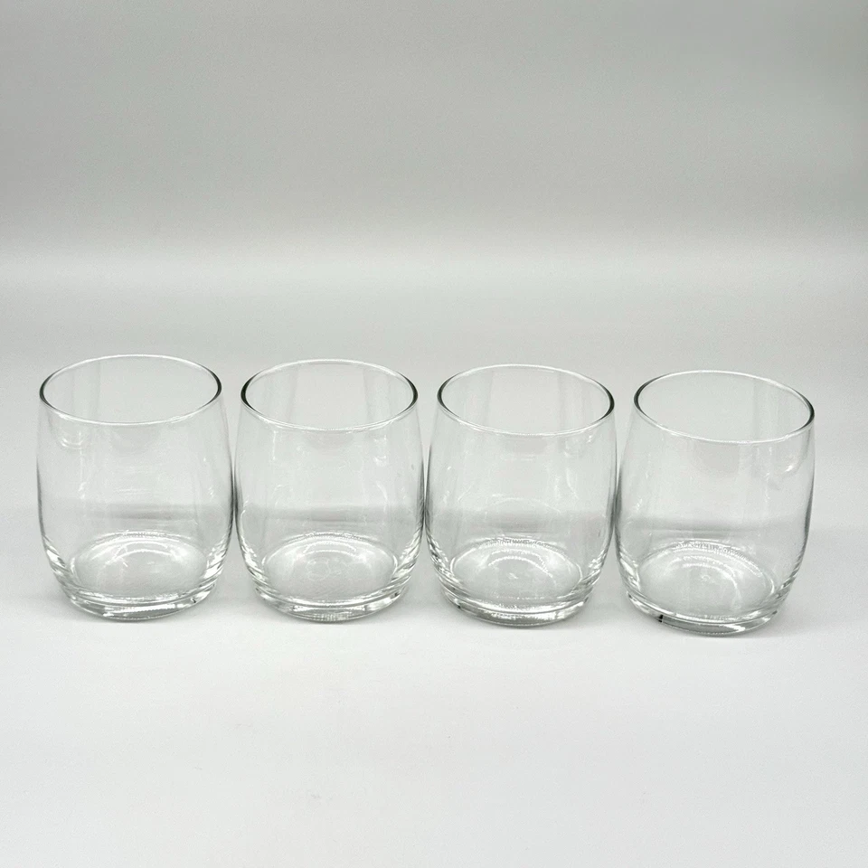 Juego de 4 copas de jugo de vino de cristal sin tallo vajilla transparente 3,75" Foto 1 de 4