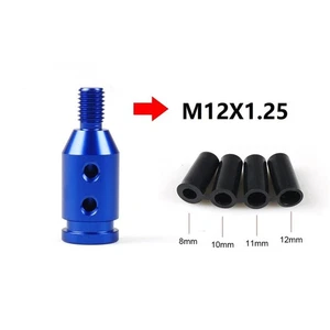 Universal Blue Aluminum Shift Knob Adapter M12x1.25 Non Threaded Shifters Set - Bild 1 von 7