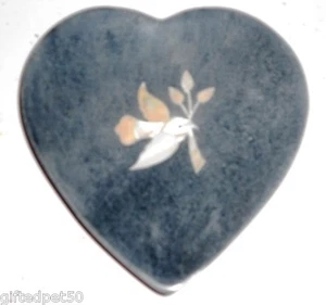 Peace Dove Soapstone Candle Plate with Mother-of-Pearl Inlay - Picture 1 of 1