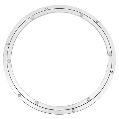 Piatto girevole in alluminio Lazy Susan metallo 16 pollici per tavolo da pranzo argento - Immagine 1 di 4