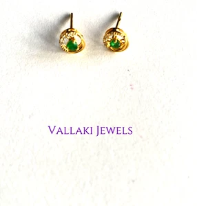 HANDMADE 925Silver Solitaire Emerald Bali Minimal Tops Dainty Tops office wear - Picture 1 of 10