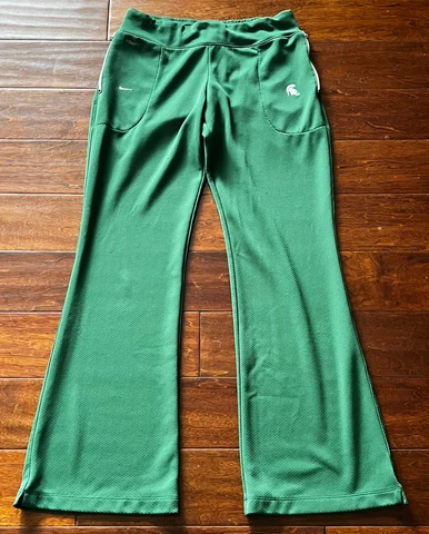 Nike Team Michigan State Spartans Women's Medium Green Logo Jogger Track Pants Cover