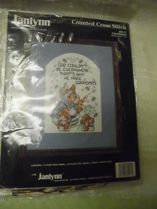 VTG 1989 Janlynn Counted Cross Stitch Kit ( GRANDMAS ) New 6" x 9" - Picture 1 of 1