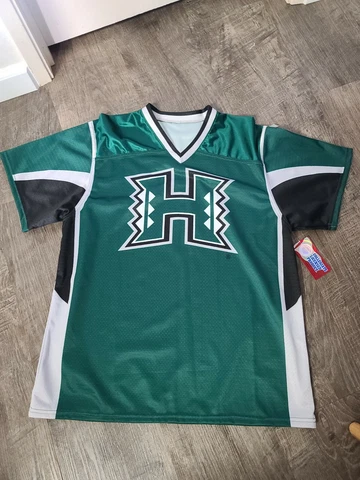 Fan apparel university Hawaii Rainbow Warriors large logo green JERSEY mesh xl Cover
