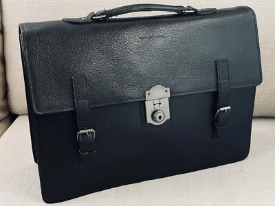 Maletín clásico vintage de cuero negro Porter Yoshida hecho en Japón Foto 1 de 4