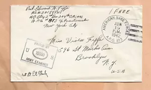 CORREO MILITAR DE LA SEGUNDA GUERRA MUNDIAL APO 813 1942 CENSURADO BELFAST IRLANDA - Imagen 1 de 1