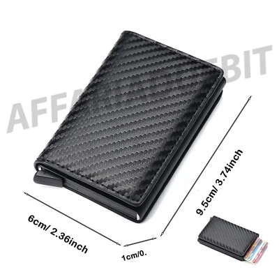 Porta Carte di Credito RFID Portafoglio Uomo Slim Portafoglio Leggero Piccolo - Immagine 1 di 3