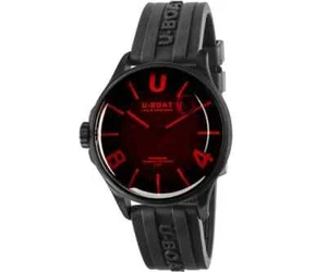Nuevo reloj para hombre U-Boat Darkmoon rojo vidrio PVD correa de goma 9306 - Imagen 1 de 3