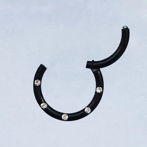 PIERCINGO® 3 SET Klicker SCHWARZ GOLD ZIRKONIA SEPTUM Nase Nasenpiercing Clicker - Picture 1 of 13