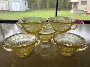 5 Bundes Bernstein Patrizier "Speiche" 4 3/4" Sahne Suppe Schüsseln - Bild 1 von 2