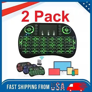2 x Mini 3 Backlit i8 2.4GHz Wireless Keyboard for Respberry LG TV Box Android - Picture 1 of 4