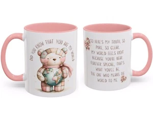 Pink Patchwork Teddy Bear Mug, Birthday Gift or thoughtful Gift 🩵 - Picture 1 of 8