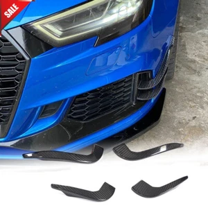Parachoques delantero de carbono real para Audi RS3 sedán 2017-2019 aletas divisores labio Canard - Imagen 1 de 12